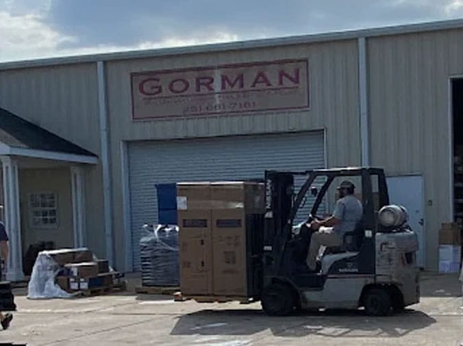 Gorman Company Mobile AL exterior with forklift
